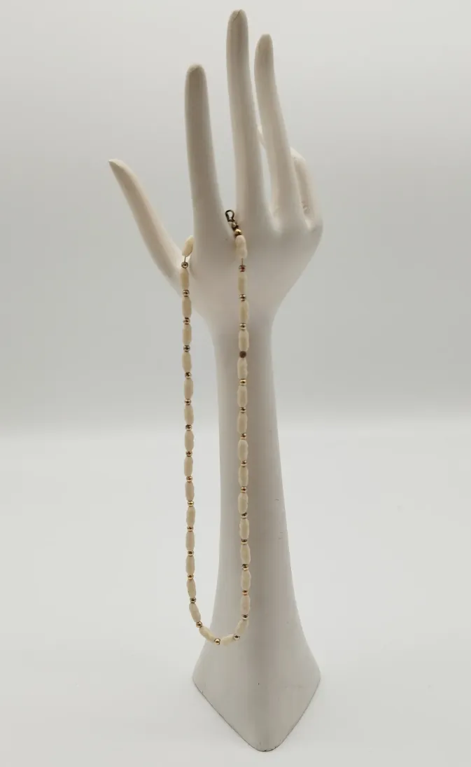 Strand-Halskette mit goldenen Details - ca. 40cm - Bild 4