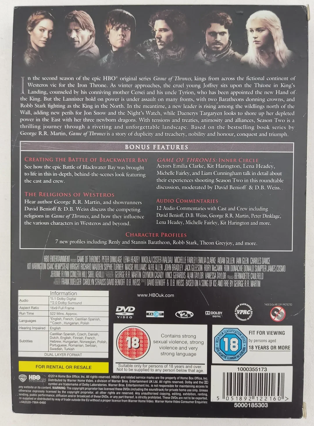 DVD - Game of Thrones - zweite Staffel – Bild 2
