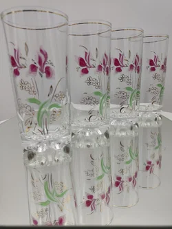 DeValbor Trinkgläser 4er-Set mit Irisblüten | Italienischer Retro-Charme - Bild 6