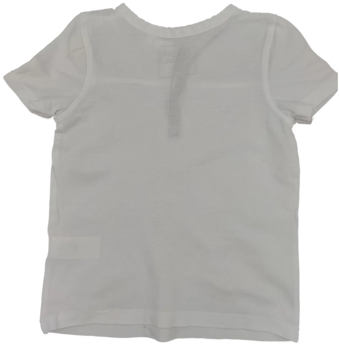 Shirts 2tlg., "H&M"-"Tough Team", kurzarm mit Rundhalsausschnitt, weiß und gestreift Größe 98/104  – Bild 4