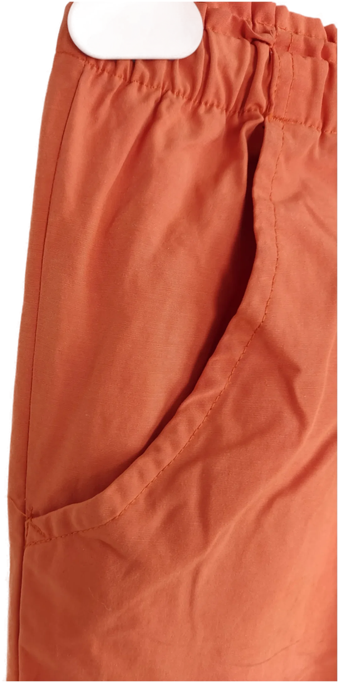 Hose "encadee", dreiviertellang mit Gummizugbund, orange mit Taschen, Größe 48 – Bild 3