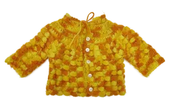 Vintage Babyoutfit handgehäkelt in Gelb/Orange - Bild 2