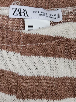 ZARA Damen Hose, braun/beige - Gr. L - Bild 4
