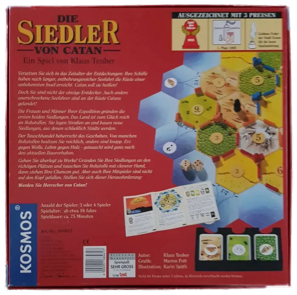 Die Siedler von Catan – Basisspiel (Kosmos, deutsch, „Spiel des Jahres 1995“, rote Box)  – Bild 3