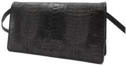 Krokodilleder Damen Vintagetasche und Brieftasche schwarz - Bild 1