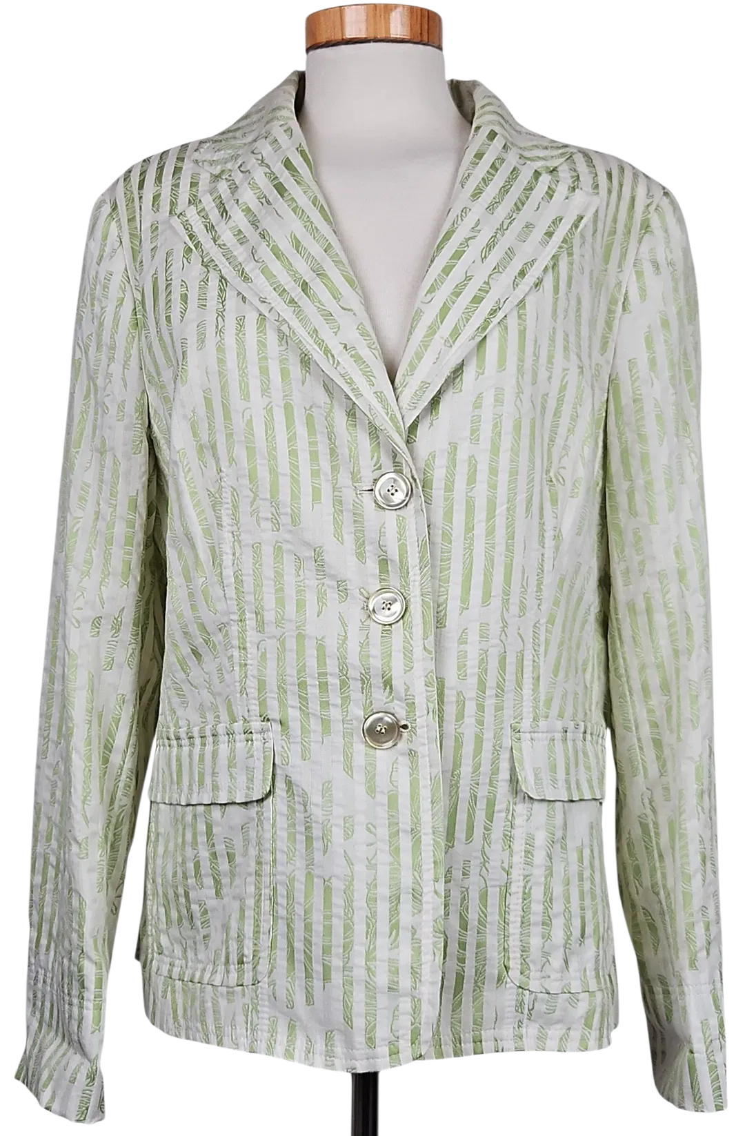 Delmod Vintage Damen Blazer, weiß/grün - Gr. XL  - Bild 1