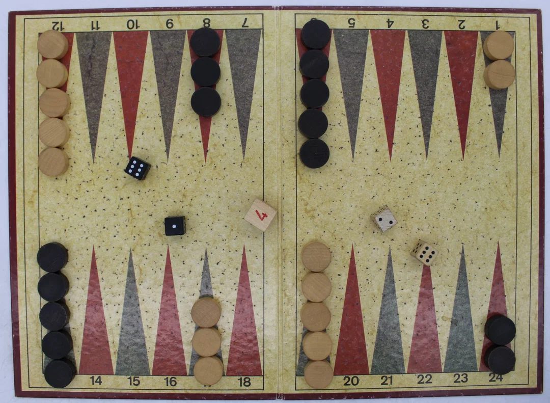 Backgammon Schmidt International – Komplettes Brettspiel ca. 36 x 26,5 cm, Vintage – Bild 2
