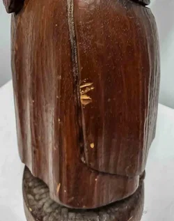 Rustikale Mönchsfigur mit Weinbecher und Fass - Bild 3