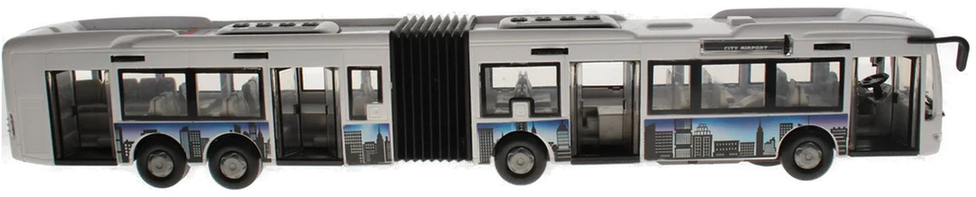Dickie City Express Bus – Gelenkbus – ca. 45,5 cm – Weiß/Schwarz – Türen zu öffnen – Bild 2