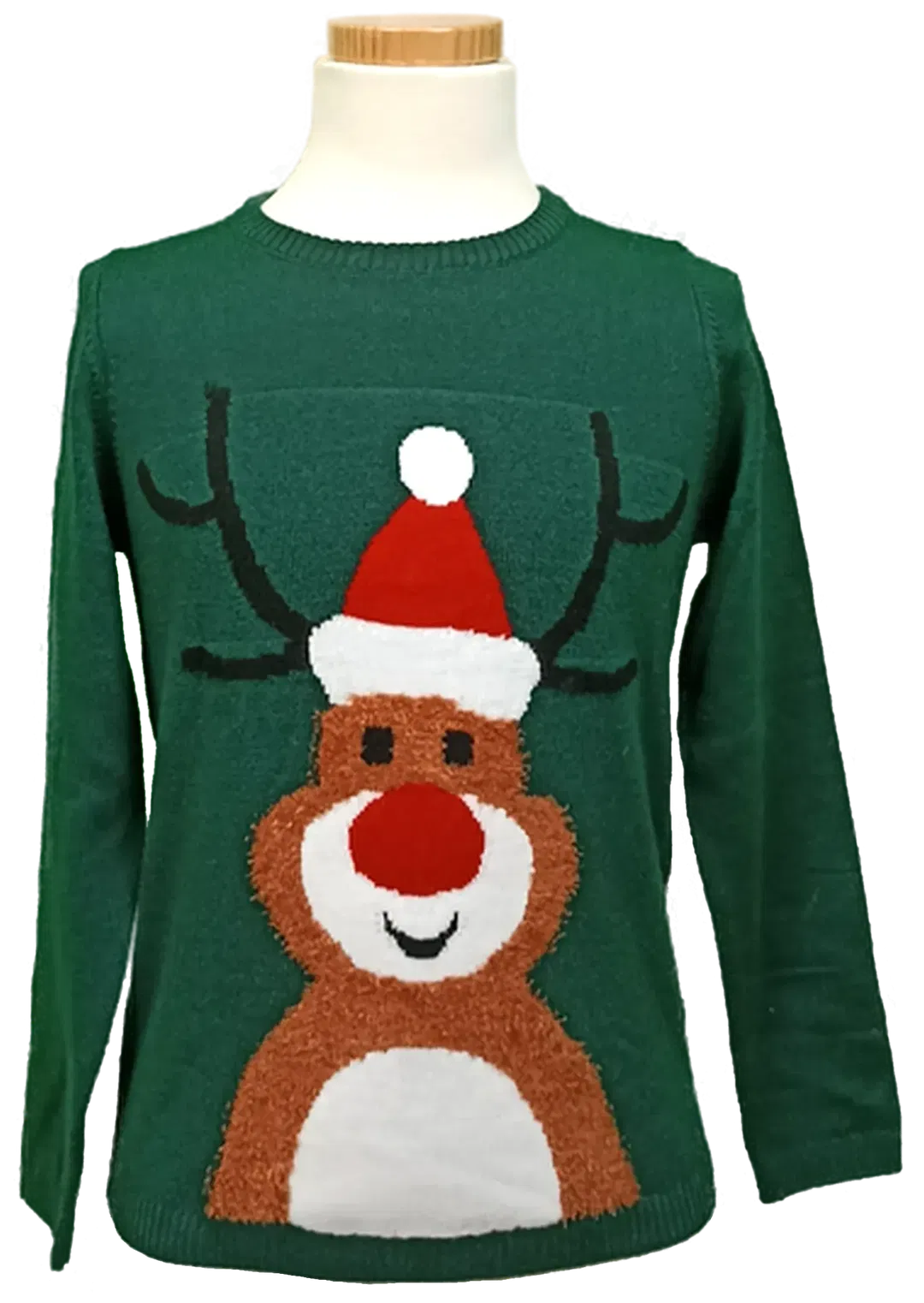 Lupilu Kinder Weihnachtspullover dunkelgrün gemustert Gr. 122/128 - Bild 1