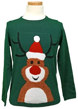 Lupilu Kinder Weihnachtspullover dunkelgrün gemustert Gr. 122/128 - Bild 1