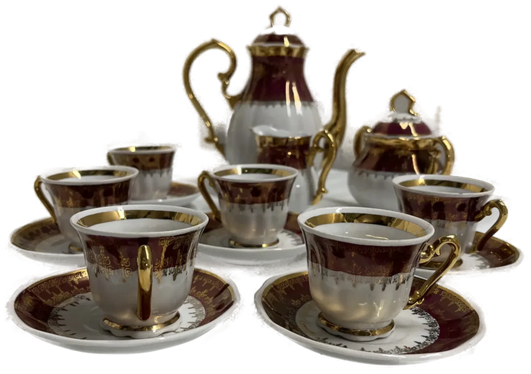 17-teiliges Neuwertiges Vintage Porzellan Kaffeeservice - Bild 1