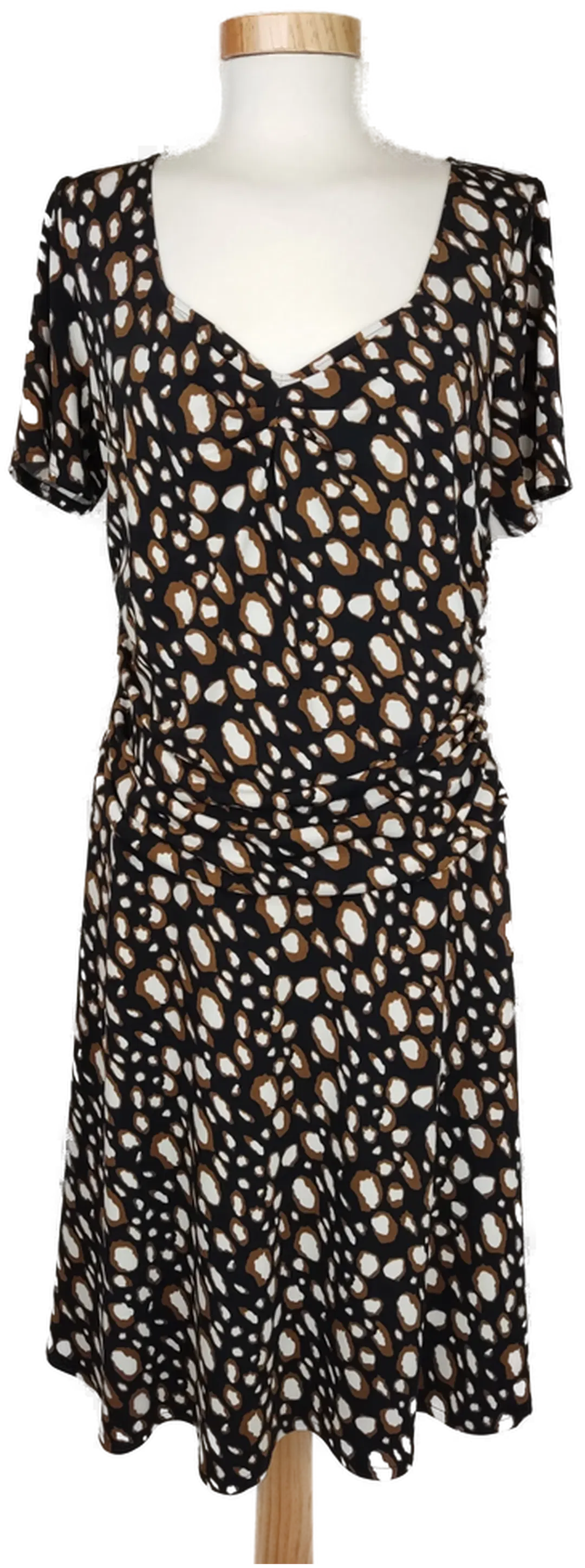 Dresses Unlimited Damen Kleid schwarz/weiß/braun gepunktet - XL/42 - Bild 4