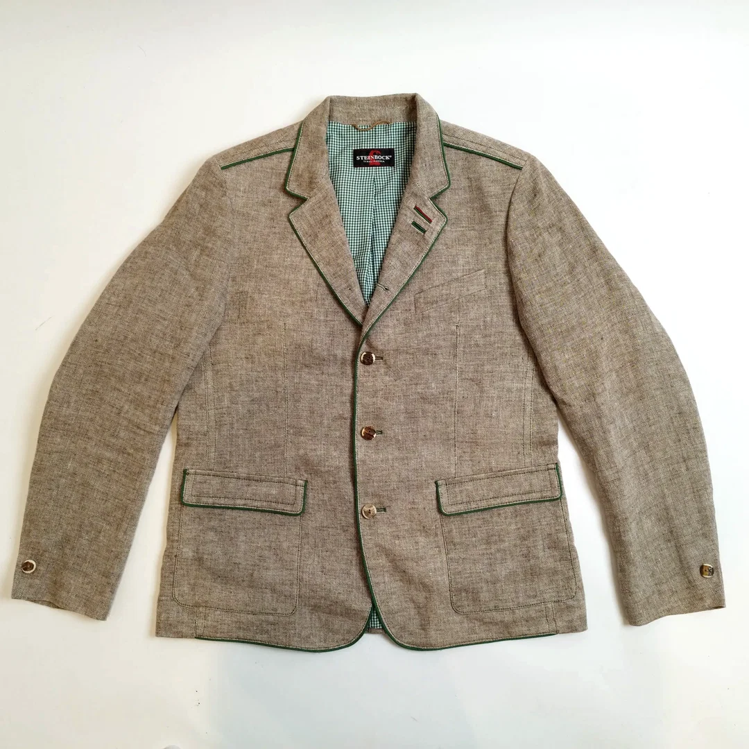 Trachtenjacke von Steinbock Mode Tyrol, Gr. 52, Leine, Beige/Hafer - Bild 1