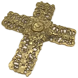 Vintage Wandkreuz aus Messingguss von Sepp Schmölzer – Vorschau 1