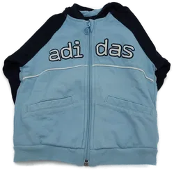 Adidas Kinder Sweater Jacke hellblau/dunkelblau Gr. 80 - Bild 3