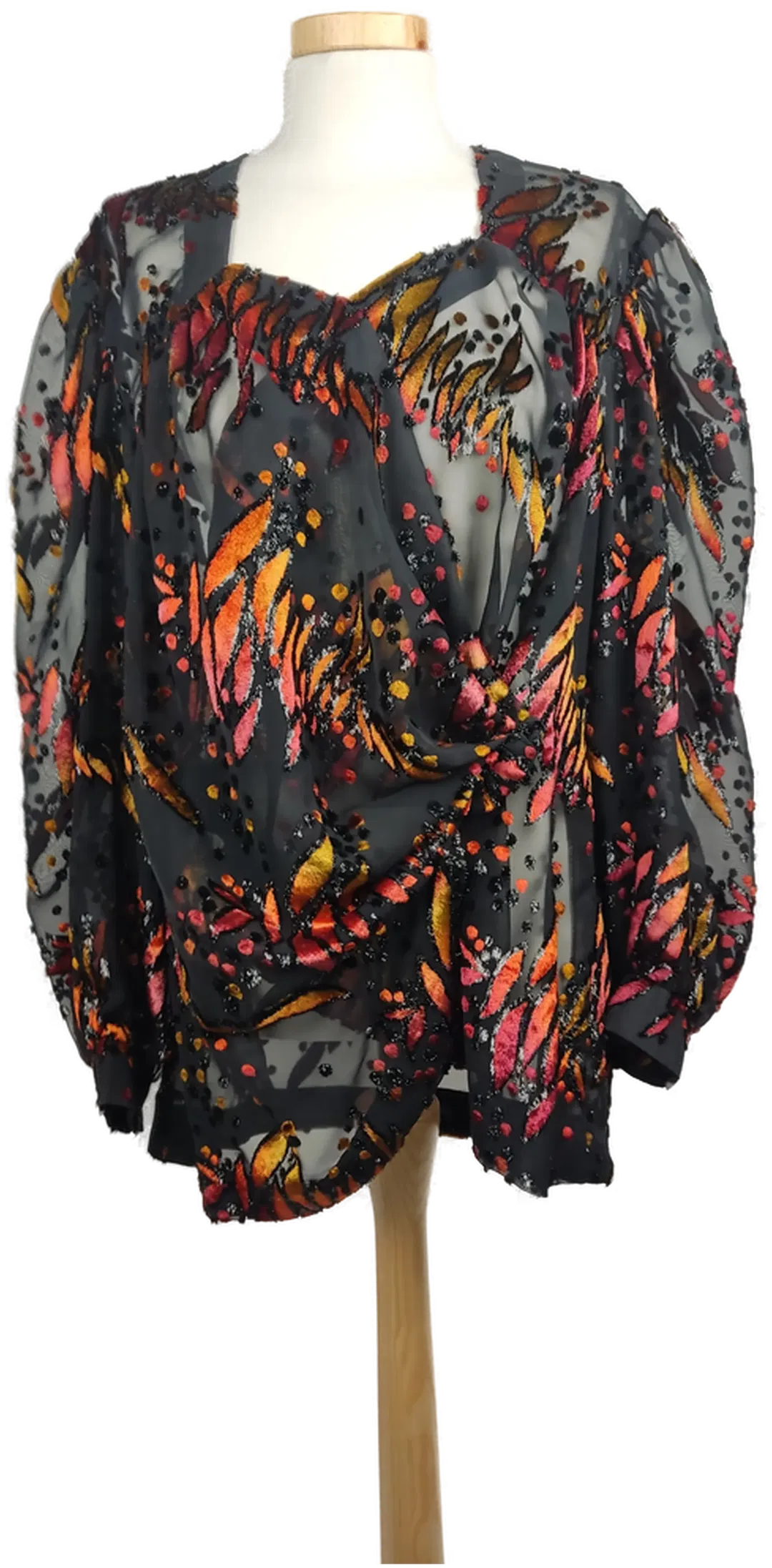 Damenbluse im Stil der 80er-Jahre schwarz - XL/42 - Bild 1