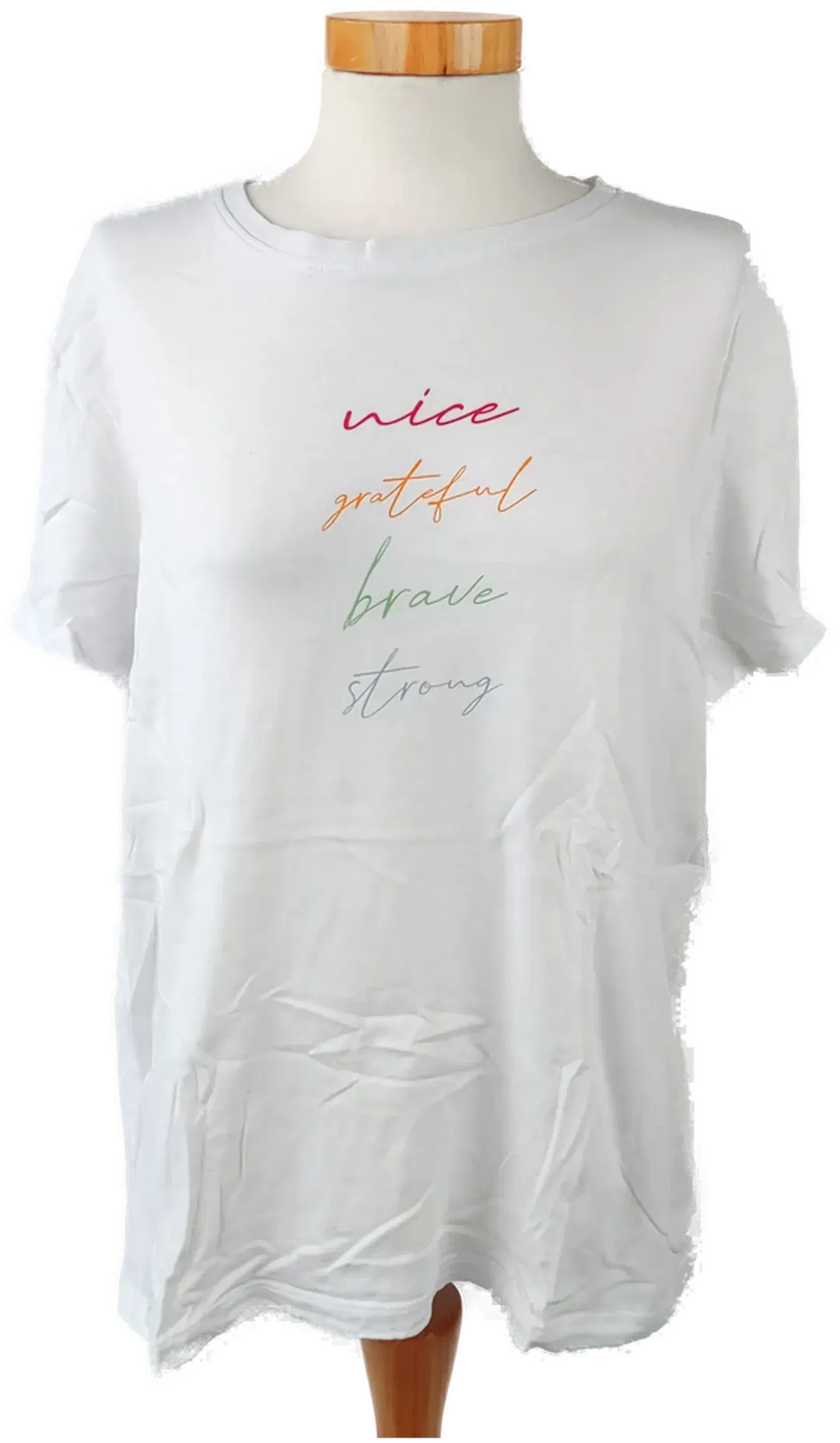 PRIMARK Damen T-Shirt weiß mit Aufdruck - L 42/44 - Bild 1