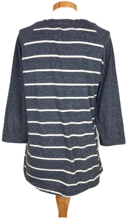 Sublevel Damen Bluse dunkelblau/weiß dreiviertelarm - M/38 - Bild 2