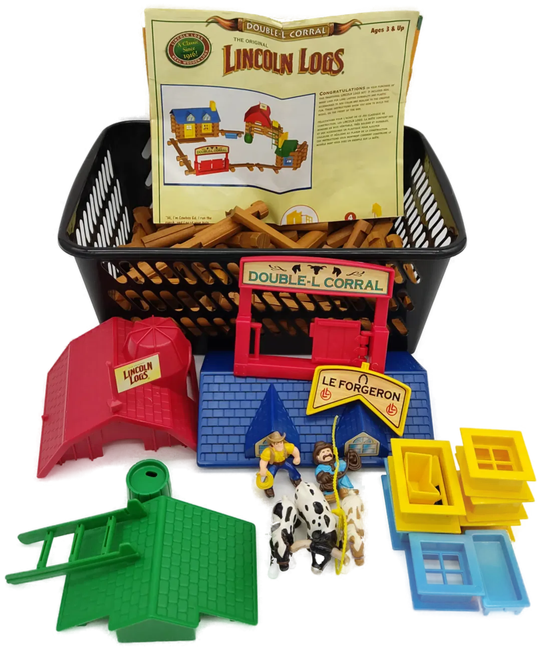Hasbro Original LINCOLN LOGS Double-L Corral inkl. Anleitung  - Bild 1