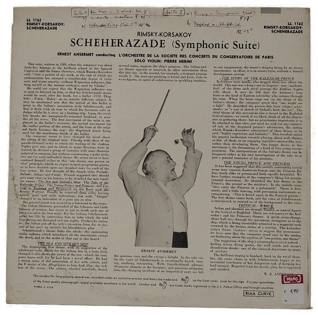 Scheherazade-Symphonic Suite, Ernest  Ansermet, L`Orchestre de la societe des concerts  – Bild 2