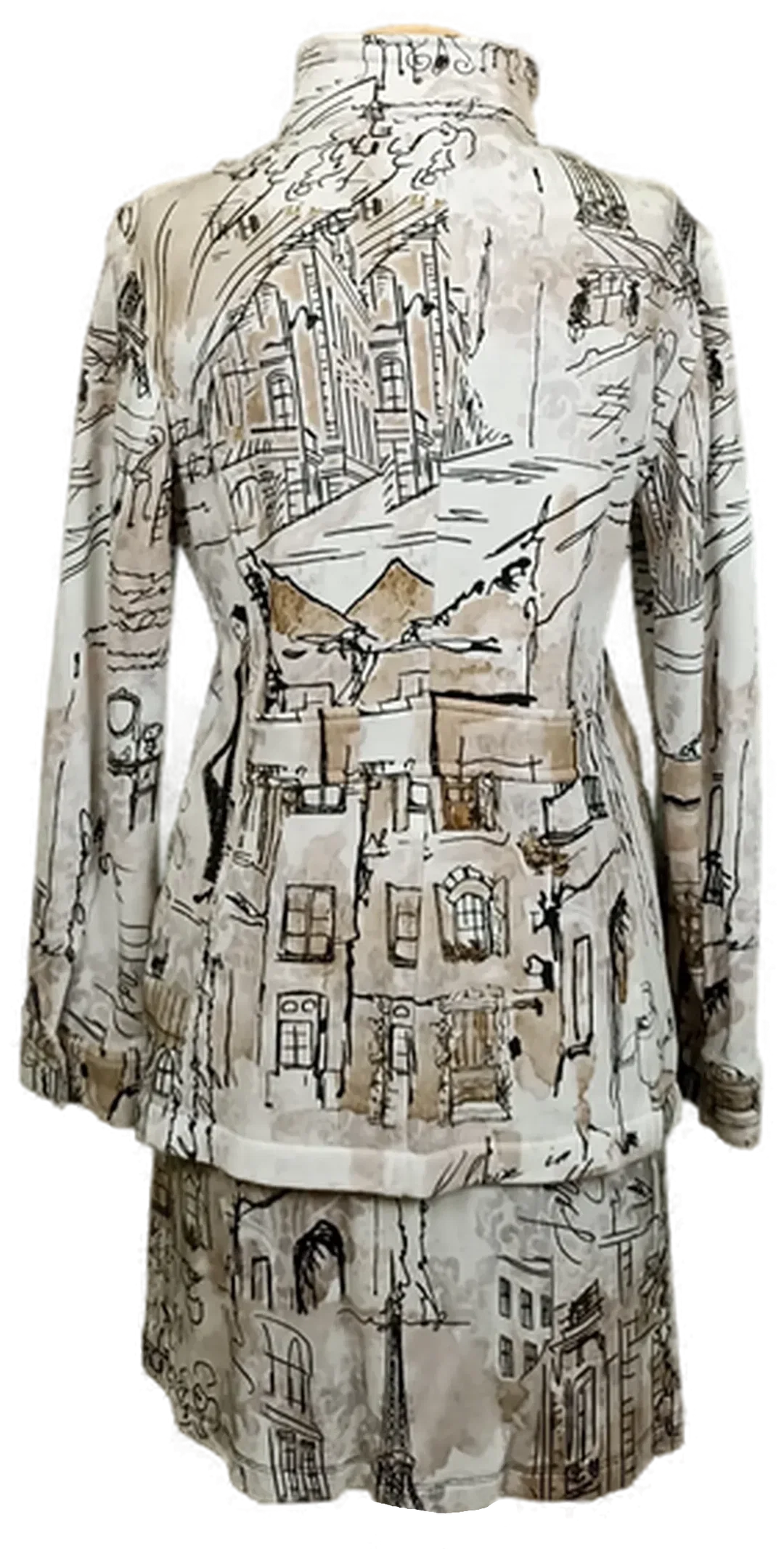 Dolcezza Damen 2-teiliges Co-Ord mit Midikleid und Jacke gemustert Gr. S – Bild 2