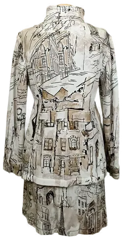 Dolcezza Damen 2-teiliges Co-Ord mit Midikleid und Jacke gemustert Gr. S - Bild 2