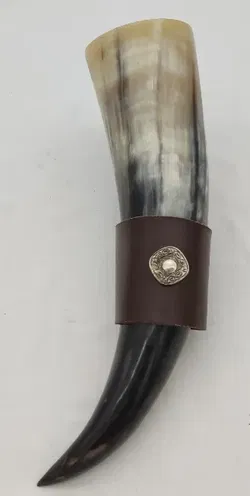 Wikinger - Trinkhorn mit Lederholster - Bild 2
