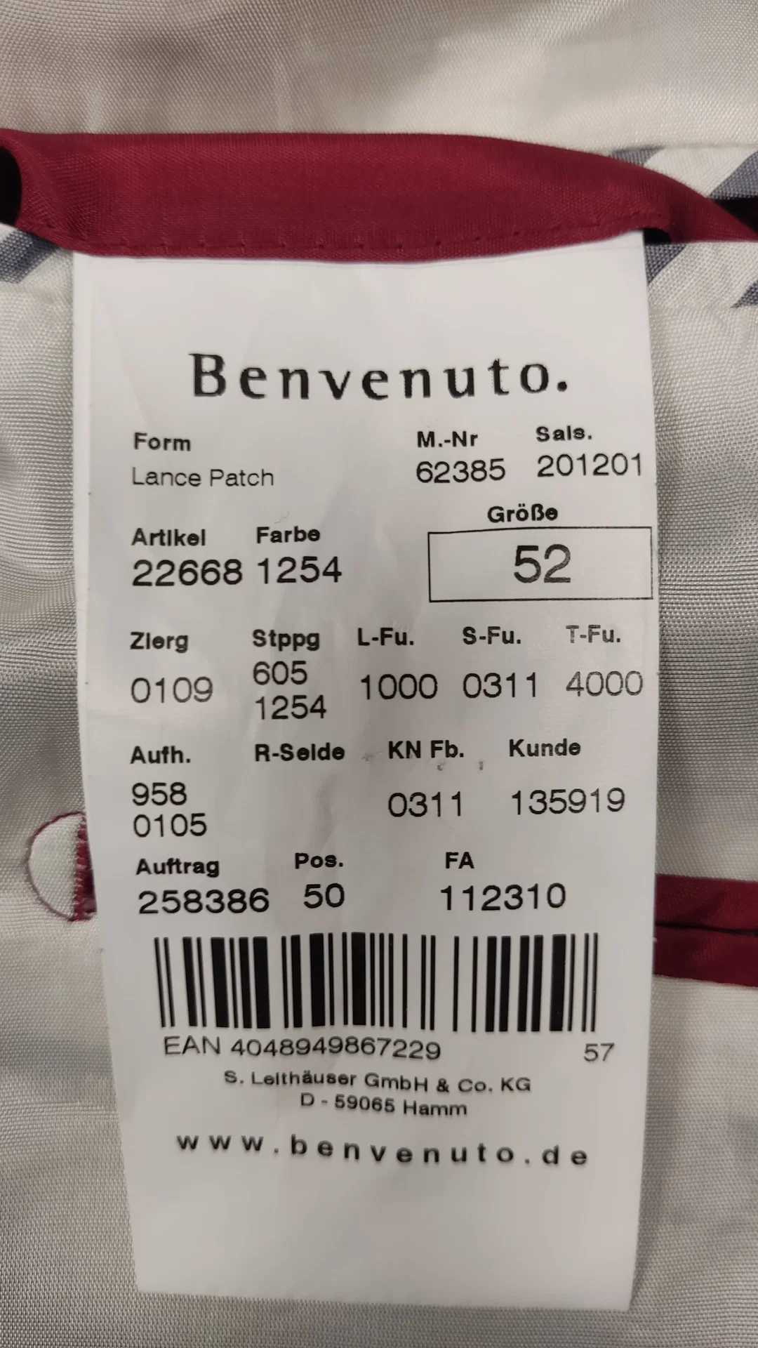 Benvenuto, Herrensakko, Leinen, blau, regular fit - Gr.52 – Bild 5