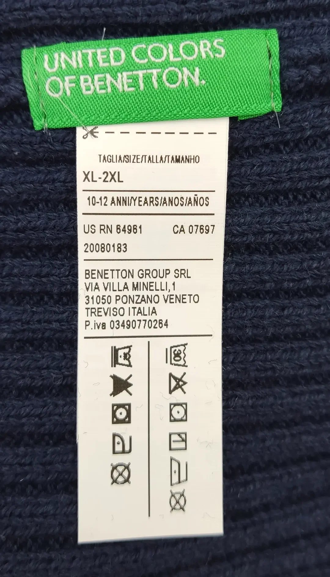 United Colors of Benetton Kindermütze dunkelblau Gr. XL-2XL – Bild 3