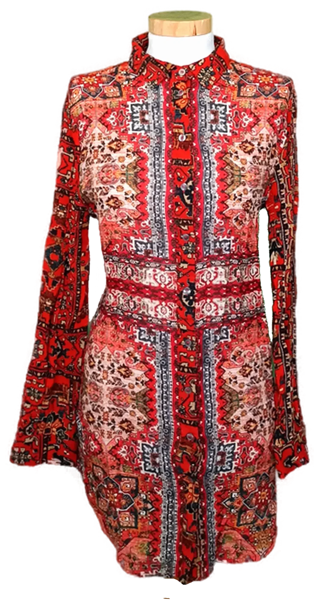 Desigual Damen Bluse rot gemustert Gr. M - Bild 1