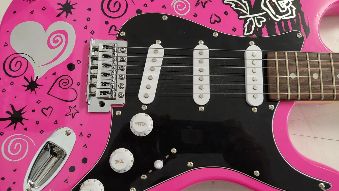 Play on Kinder E-Gitarre Pink Punk mit Tasche  – Bild 6