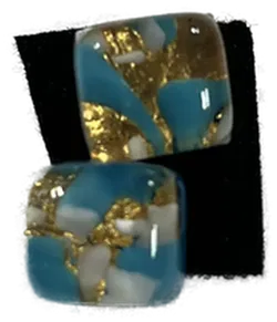 Schmuckset Ohrringe und Kette (44cm) Modeschmuck Muranoglas - Bild 2