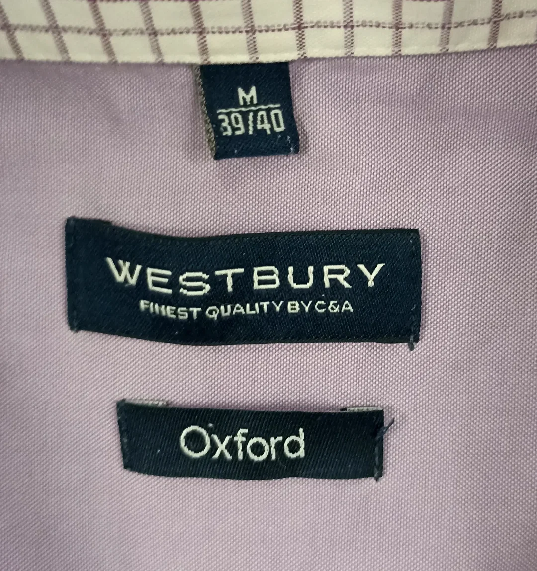 C&A Westbury Herrenhemd weiß/lila Gr. M – Bild 3