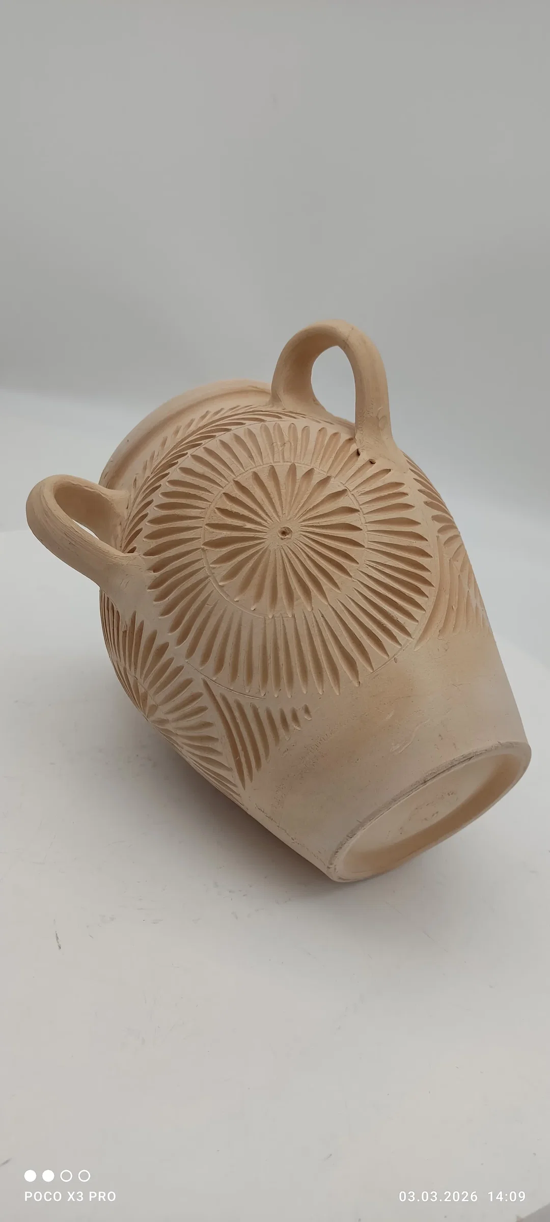 Terrakotta Vase unlasiert Creme | Wie Neu – Bild 2