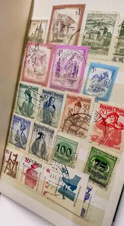 Vintage Briefmarken-Album – ca. 80 gestempelte Marken aus aller Welt - Bild 5