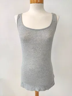 H&M Basic, Damen Top grau - Gr. S/ EUR 36 - Bild 1