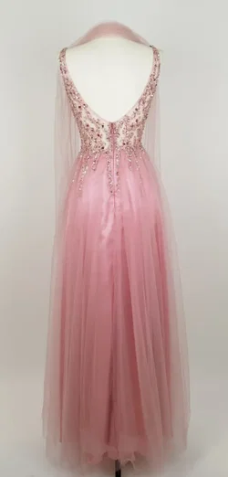 Mascara Ballkleid Rosa mit Steinen inkl. Schal - EU 34 / 100% Polyester - Bild 2