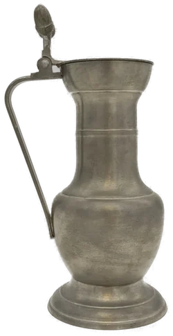  Zinnbecher Set 6-teilig von BMF (Bayerische Metallwarenfabrik) - Mittelalterliches Reliefmotiv - Reinzinn, inkl. Artina Zinnkanne mit Deckel - Bild 5