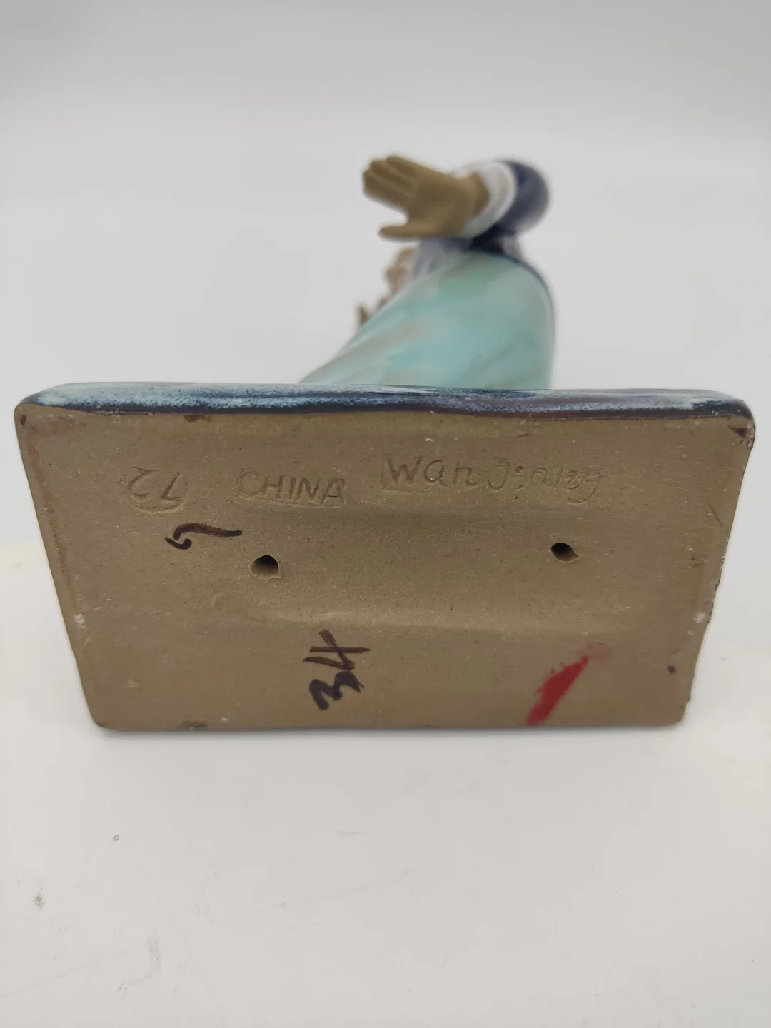  Keramikfigur Tai Chi Meister, Chinesische Handgefertigte Kampfkunst, Wanjiang Kunst Mudman Glasur ca. 1950-1960  – Bild 5