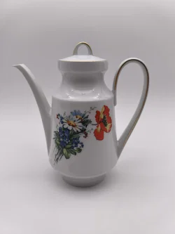 Vintage Kaffeekanne/Teekanne, Bareuther Waldsassen - 100 Jahre Jubiläum, Wildblumen, Sammlerstück