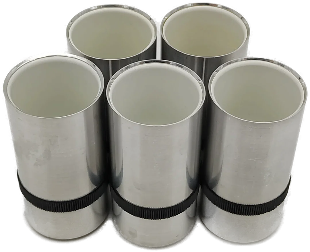 5 Schnapsbecher AACHEN GERMANY DESIGN PAT. PEND. Kunststoff/Metall - Bild 4