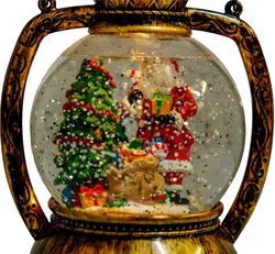 SchneekugelSchneekugel Weihnachtsmann mit LED-Beleuchtung – Laternen-Design –  - Bild 2