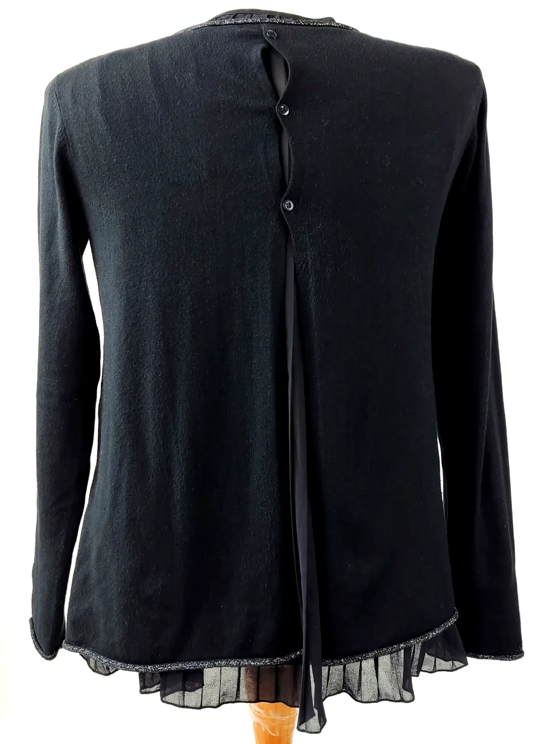 Marinello Damen Pullover mit Stoff Zusatz schwarz Gr.M – Bild 2