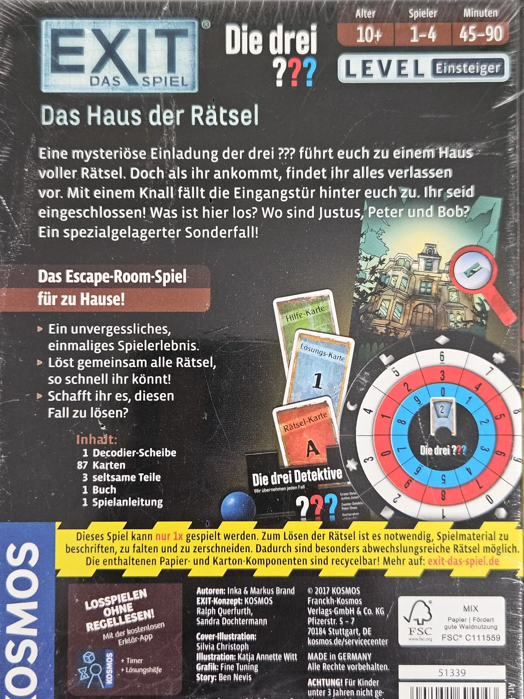 EXIT Das Spiel - Das Haus der Rätsel - Die Drei ??? - Gesellschaftsspiel -KOSMOS  – Bild 2