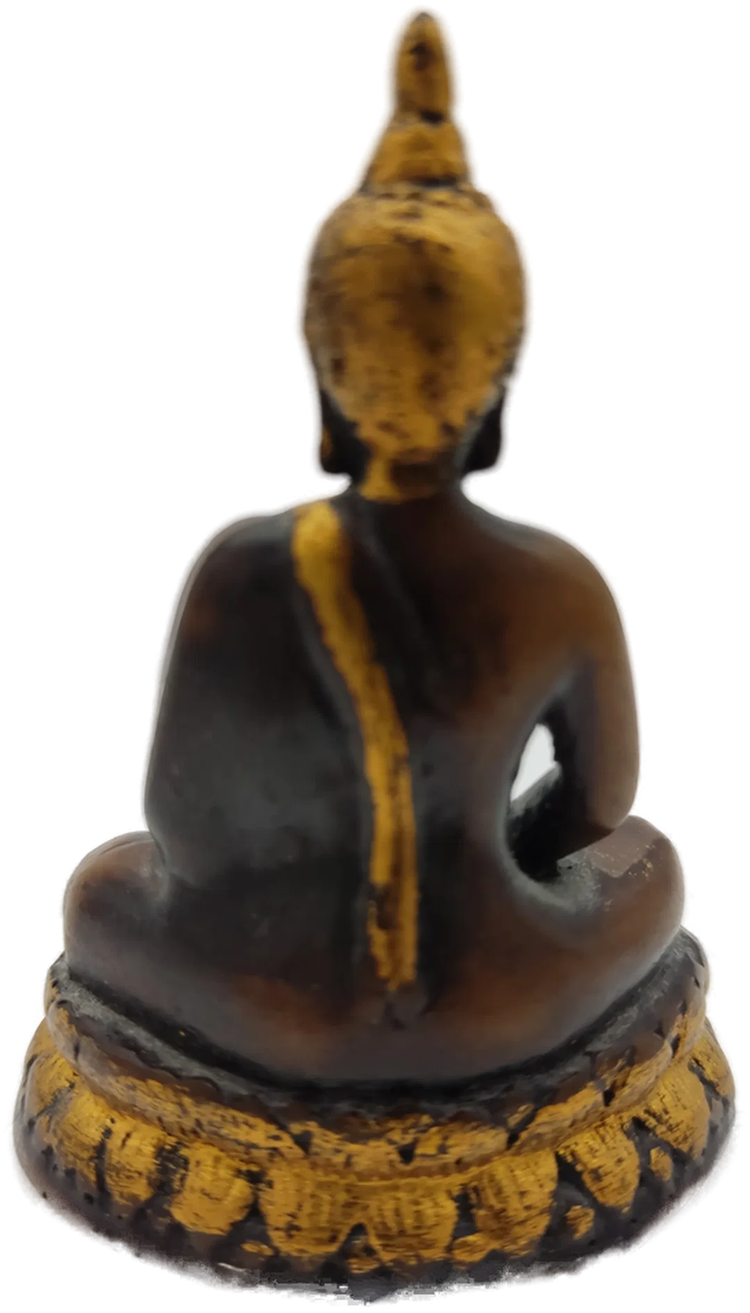 Kleine Buddha-Figur Holz | Zeitloses Unikat – Bild 2