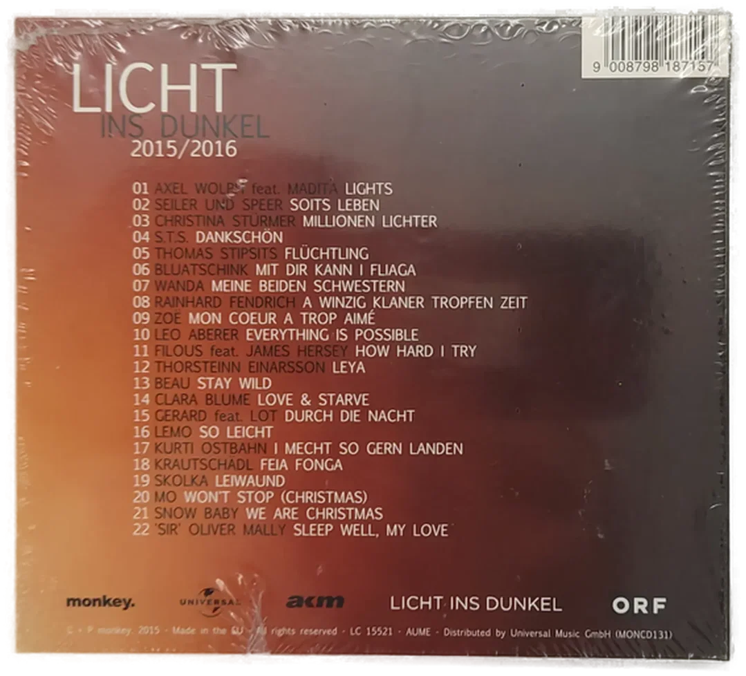 Diverse - Licht ins Dunkel 2015/ 2016, Audio CD – Bild 2
