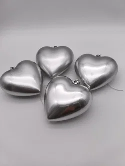 4 Stk. XXL Deko-Herzen, silber – Vorschau 1