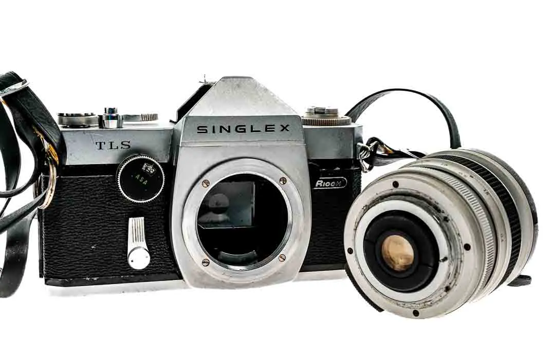 Ricoh Singlex TLS | SLR analoge Spiegelreflexkamera Kamera | Elicar 28mm f:2.8 – Bild 7