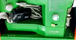 Brillant Elastiknaht 702 S Nähmaschine Freiarm Grün Retro Vintage Koffer - Bild 2